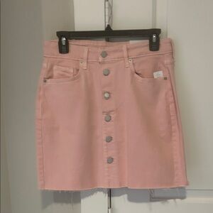 Old Navy Light Pink Denim Button-Front Mini Skirt
